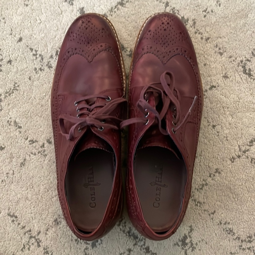 Cole Haan size 9.5 Wingtip Oxford Derby Oxblood